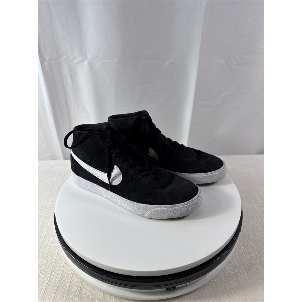 Nike SB Bruin Mid Men's 8.5  Black White Suede Skate Shoes DR0126-001 Sneakers